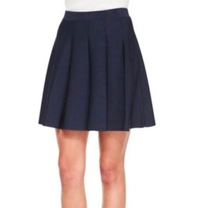 Parker Zoey Navy Blue Pleated A-Line Skirt — M